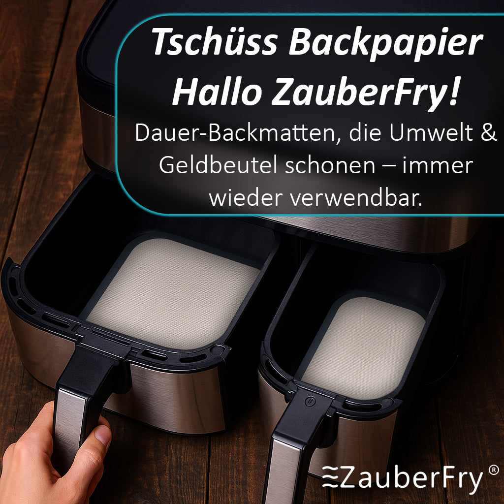 ZauberFry | Dauerbackmatten Set für Tefal Dual Easy Fry XXL