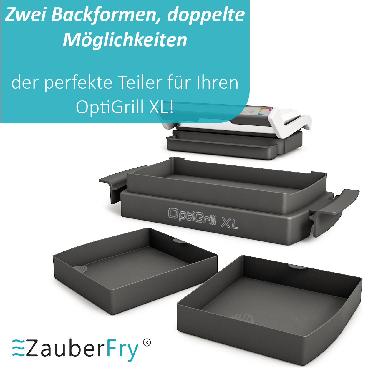 ZauberFry | Backschalenteiler kompatibel mit Tefal OptiGrill XL, Elite, Plus