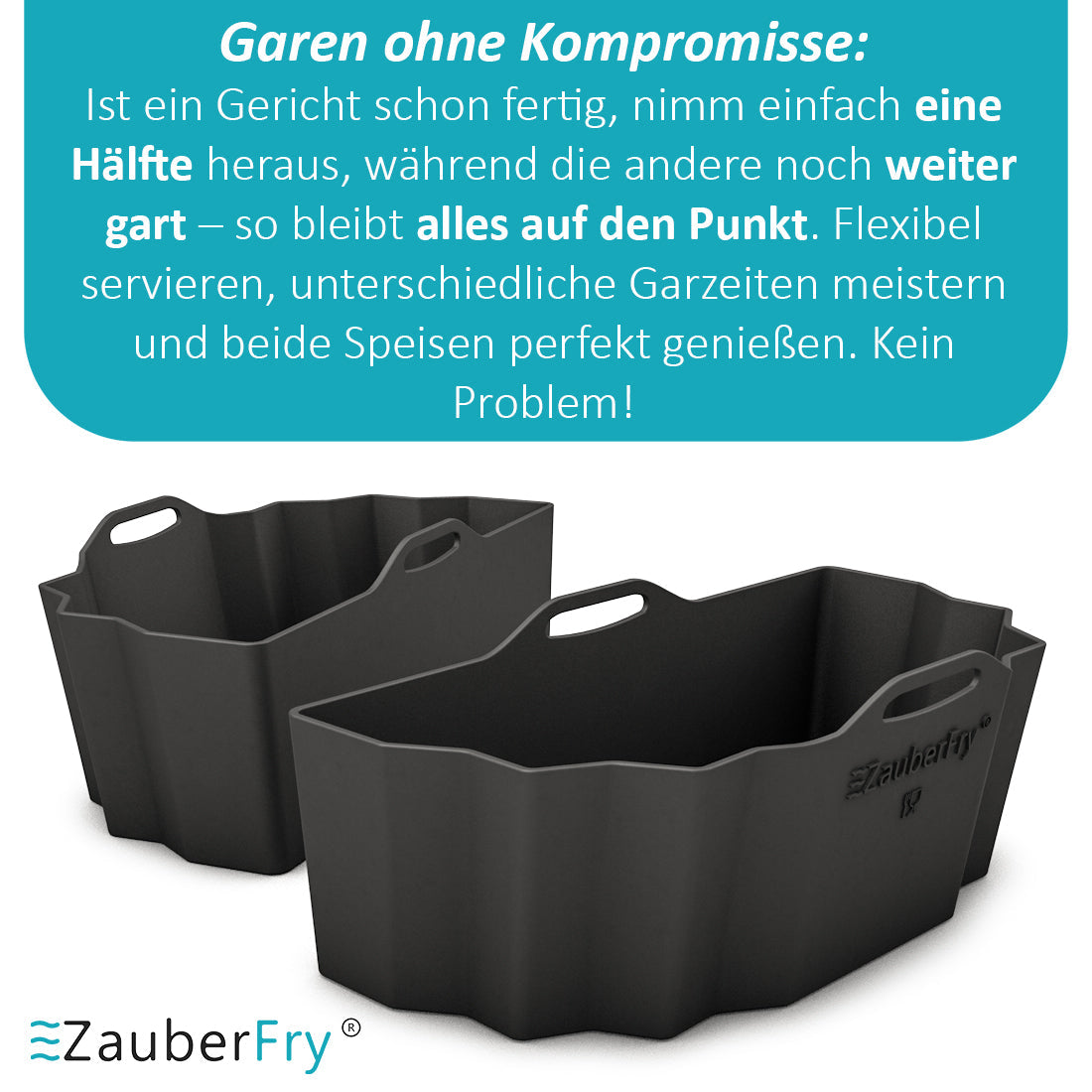 ZauberFry | DUAL Silikonform für AirFryer kompatibel mit Philips, Cosori und mehr
