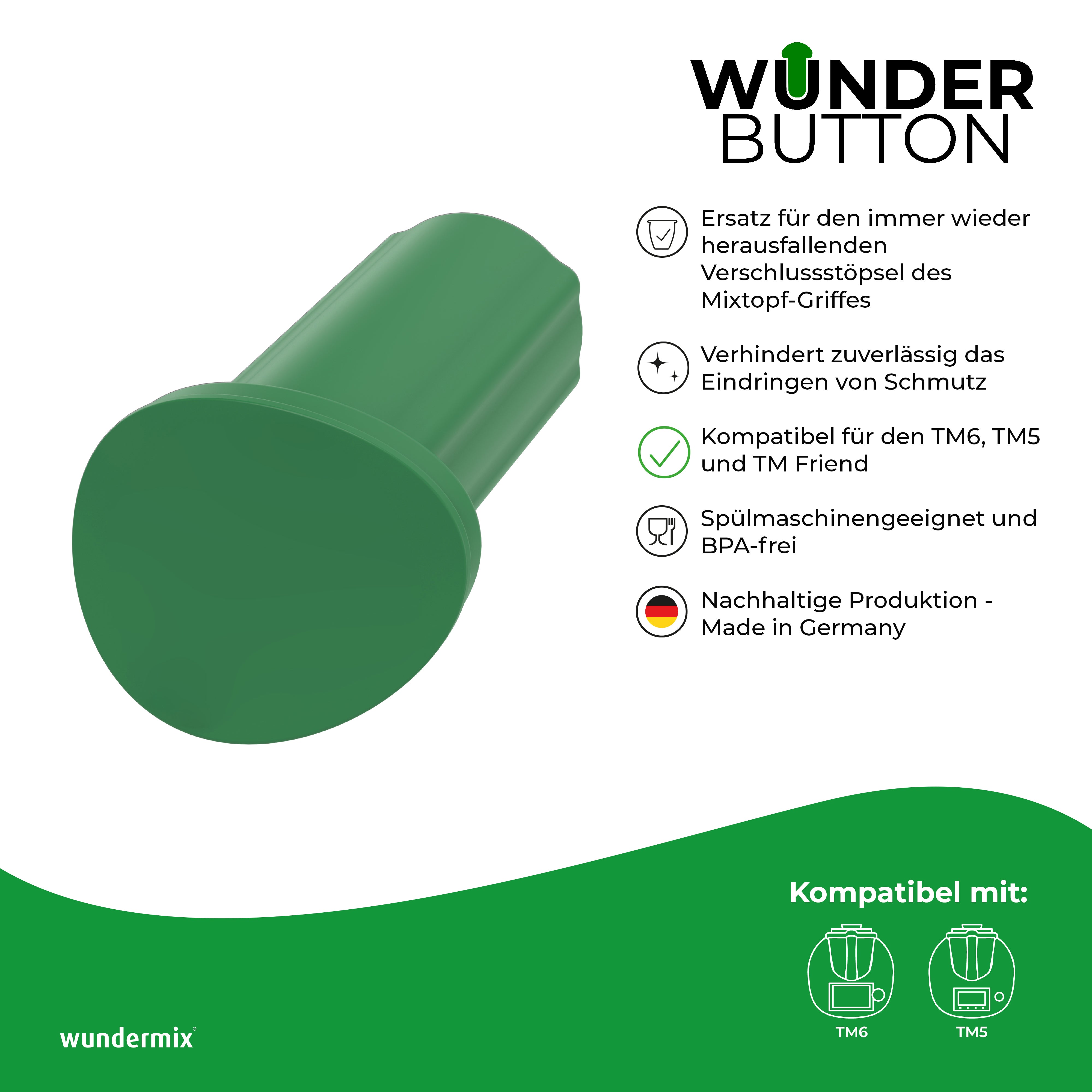 WunderButton® | Verschlussstöpsel für Mixtopf-Griff | passend für TM6, TM5 und TM Friend