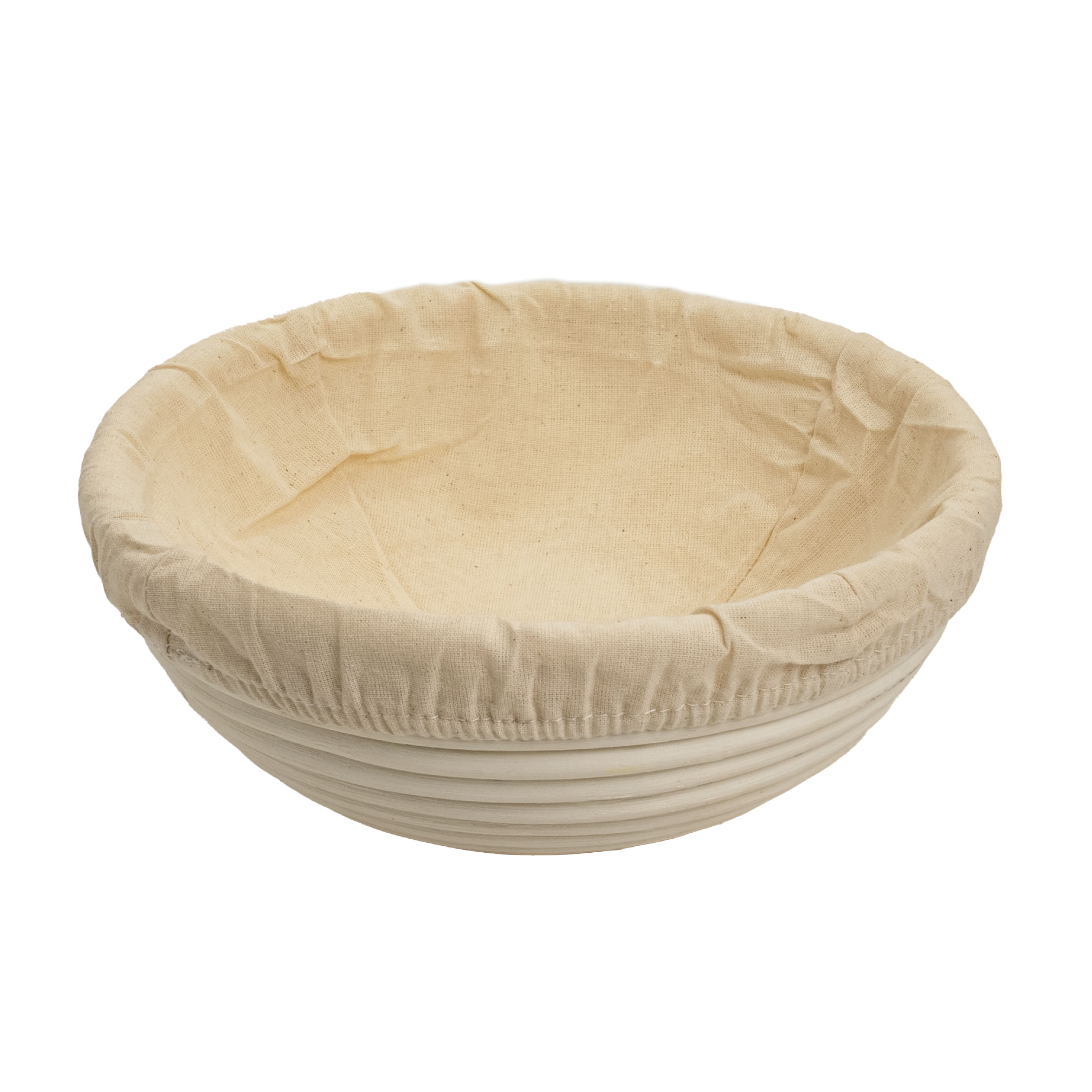 Gärkörbchen aus Peddigrohr mit Baumwolleinsatz | rund Ø 23 cm