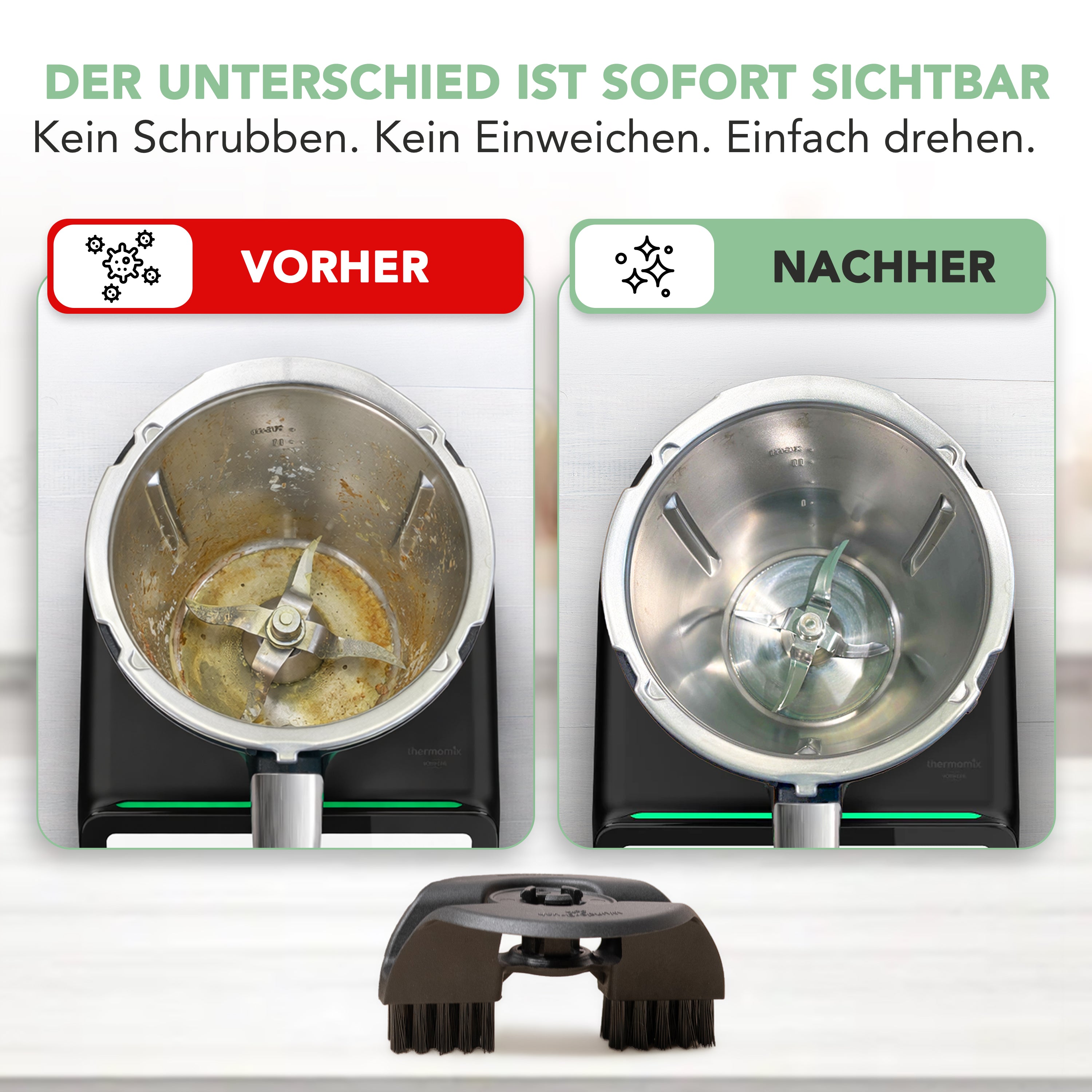 WunderBrush® Spin | Mixtopf-Reinigungsbürste für Thermomix TM7, TM6, TM5