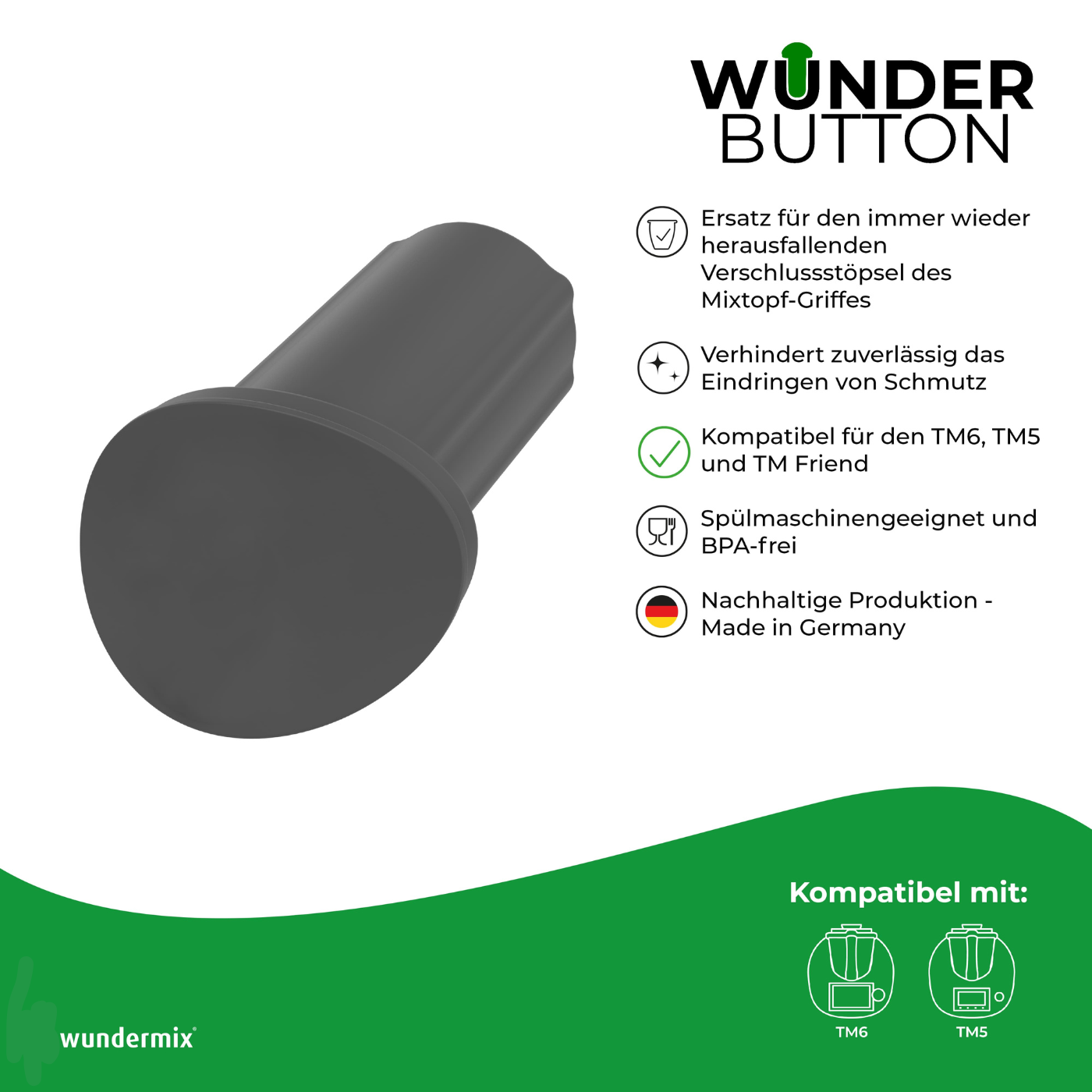 WunderButton® | Verschlussstöpsel für Mixtopf-Griff | passend für TM6, TM5 und TM Friend