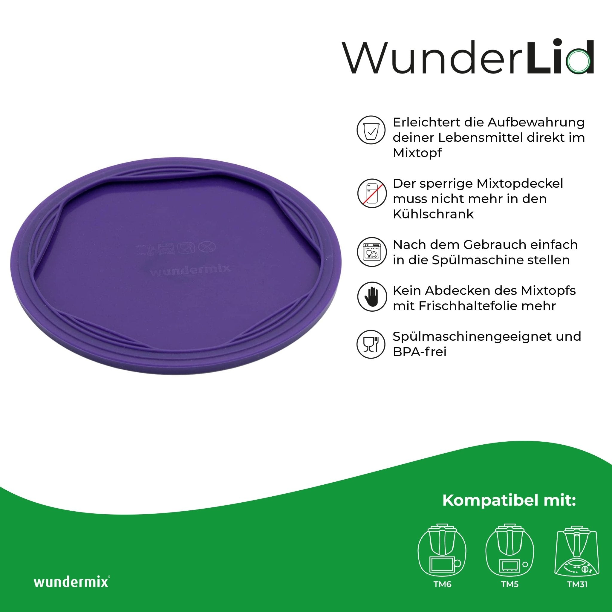 WunderLid® | Silikondeckel für Thermomix-Mixtopf TM7, TM6, TM5, TM31