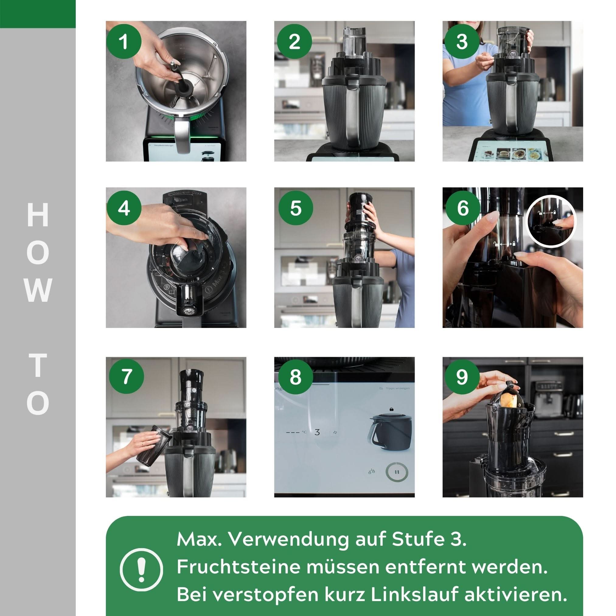 SaftPRO | Slowjuicer / Entsafter inkl. Adapterdeckel V2 für Thermomix TM7