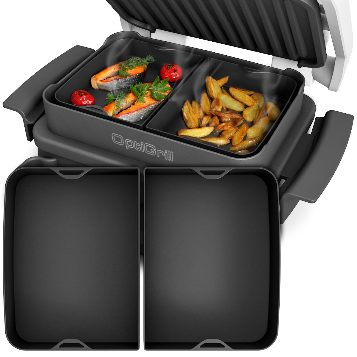 ZauberFry | Backschalenteiler kompatibel mit Tefal OptiGrill, Elite, Plus +, Elite Plus, 4in1, 2in1