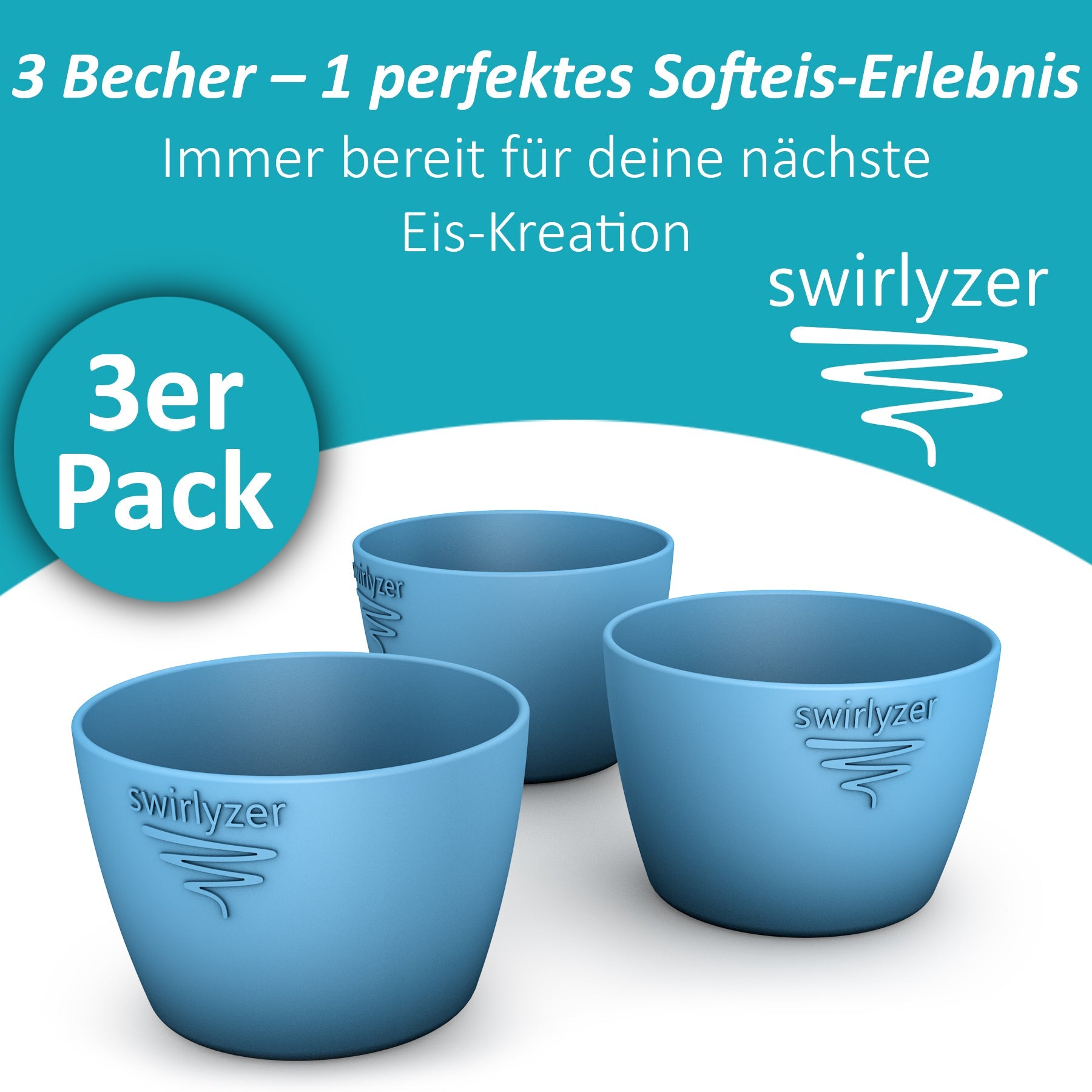 Swirlyzer | Eisbecher Set für Ninja Creami Softeis (3er-Set)