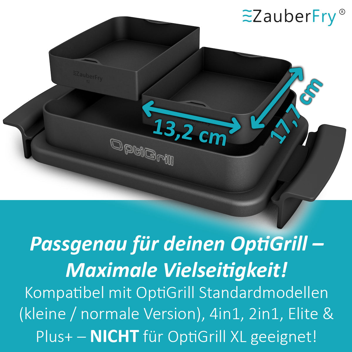 ZauberFry | Backschalenteiler kompatibel mit Tefal OptiGrill, Elite, Plus +, Elite Plus, 4in1, 2in1