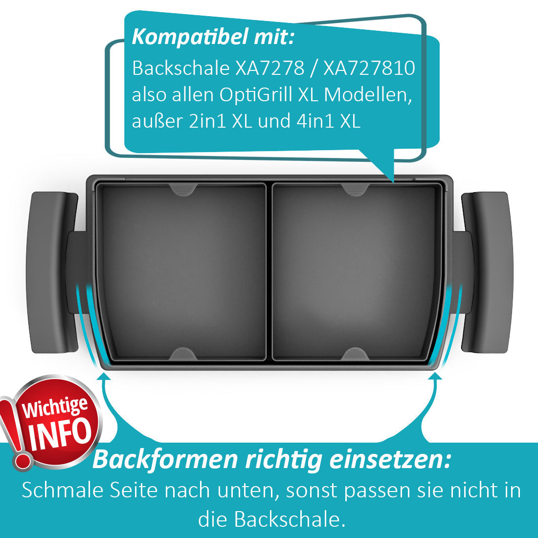 ZauberFry | Backschalenteiler kompatibel mit Tefal OptiGrill XL, Elite, Plus