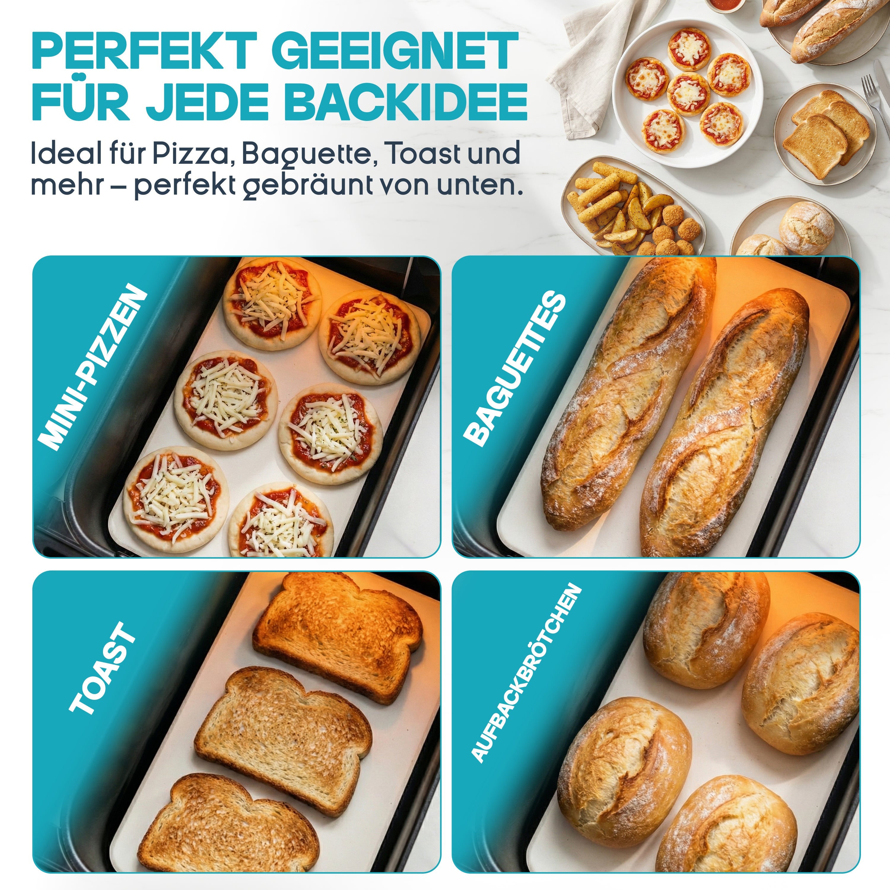 WunderFry | Airfryer Pizzastein mit Edelstahlrahmen