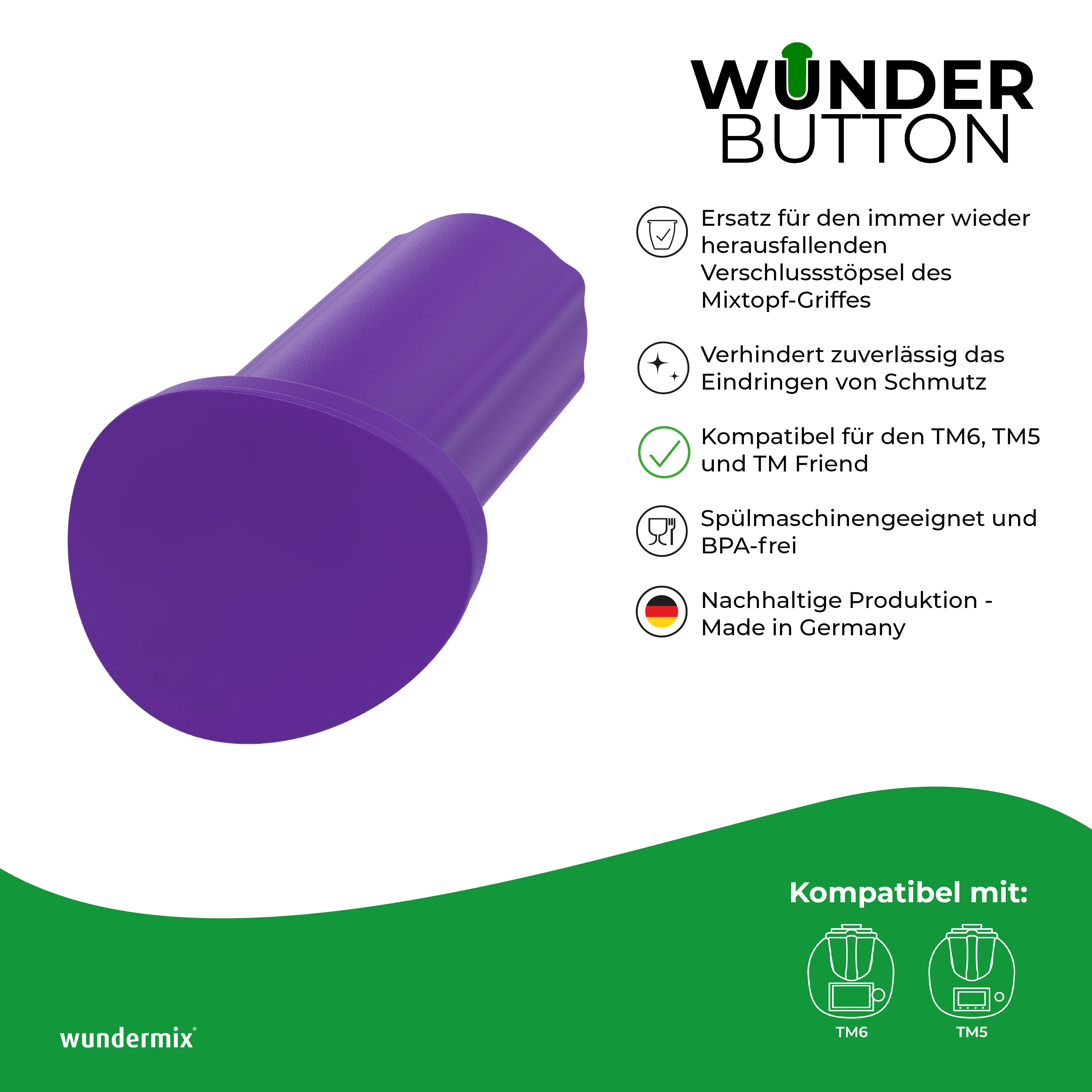 WunderButton® | Verschlussstöpsel für Mixtopf-Griff | passend für TM6, TM5 und TM Friend