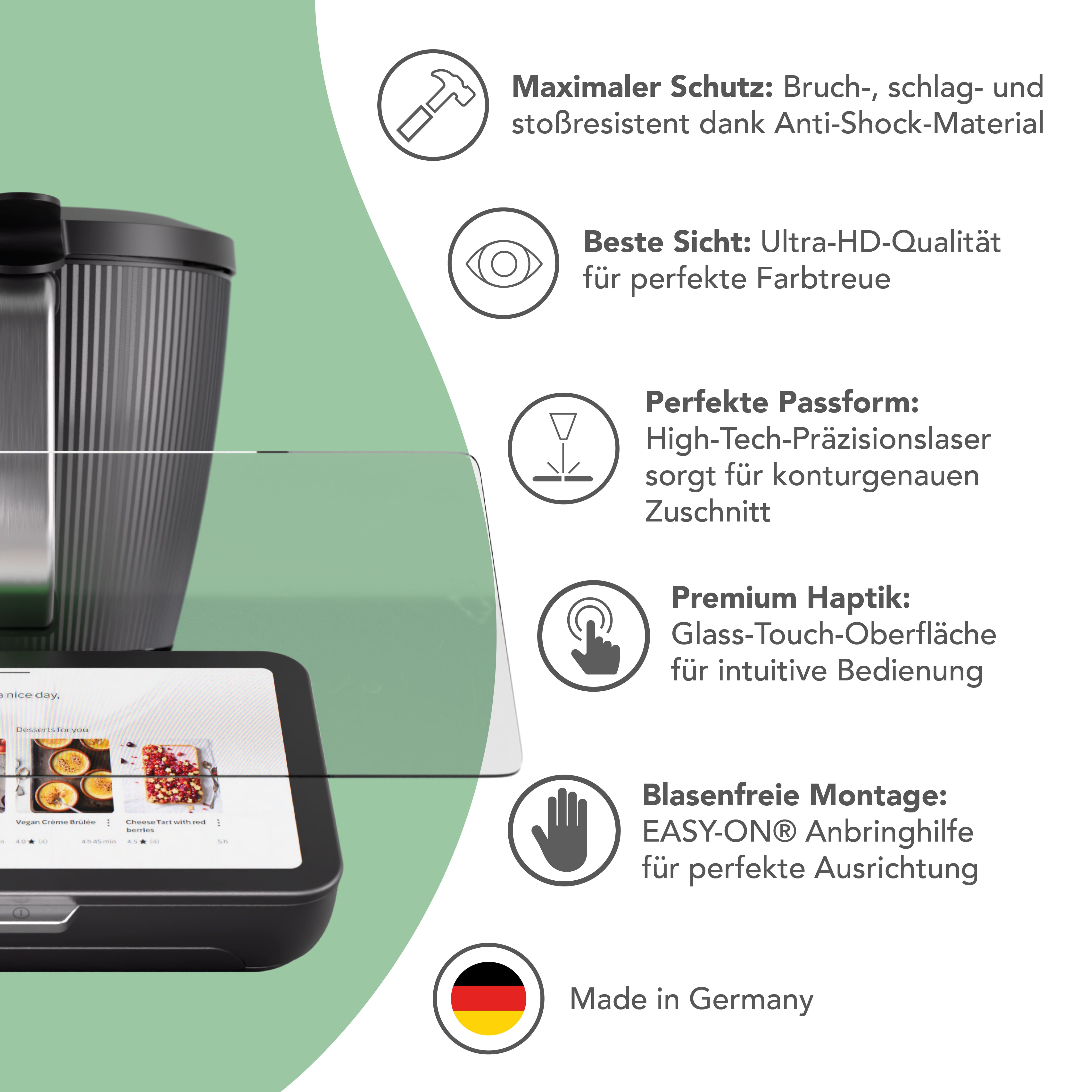 WunderScreen® | Hybrid-Glas Displayschutz für Thermomix TM7